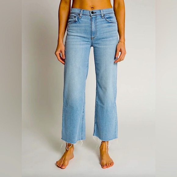 KLIQUE B. Blue Wide Leg Jeans Women’s 11 31 Ankle Crop High Rise - Picture 1 of 7